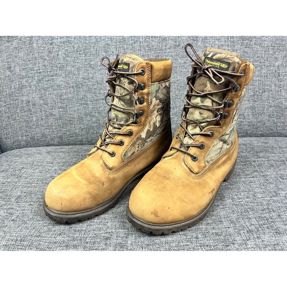 Rocky 722 Mens Brown Camo Leather Thinsulate Ultra Hunting Boots Size 9 MW main image 9